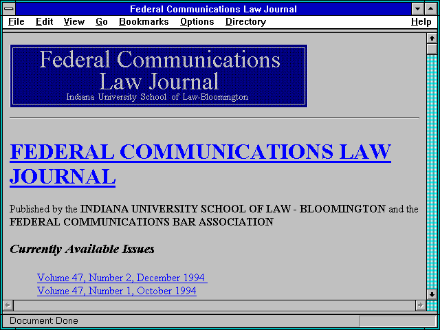 Screenshot of Federal Communications Law Journal