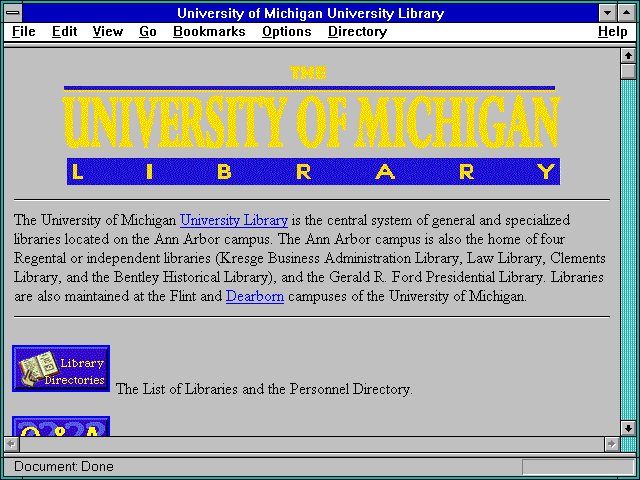Screenshot of University of Michigan University Library