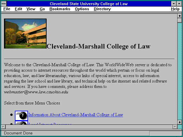 Screenshot of Cleveland State University College of Law