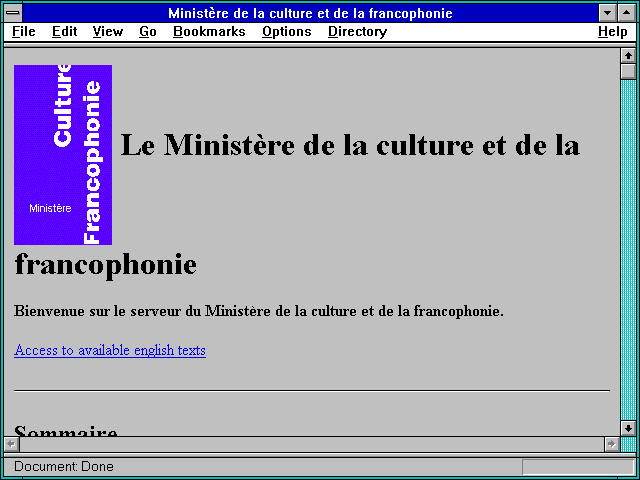 Screenshot of Ministere de la culture et de la francophonie