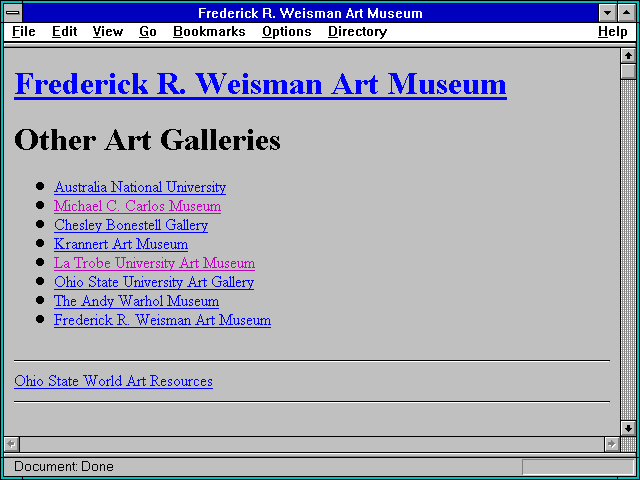 Screenshot of Frederick R. Weisman Art Museum