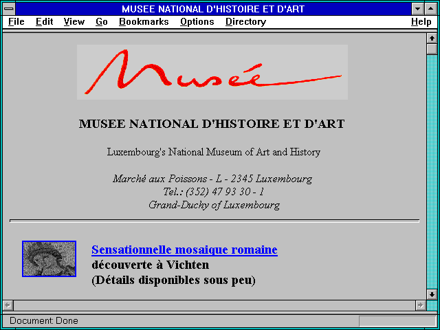Screenshot of MUSEE NATIONAL D'HISTOIRE ET D'ART
