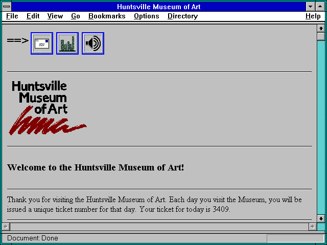 Screenshot of Huntsville Museum of Art