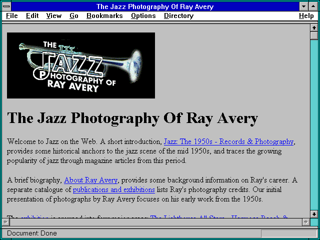 Screenshot of The Jazz Photography Of Ray Avery