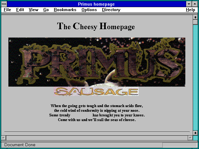 Screenshot of Primus homepage