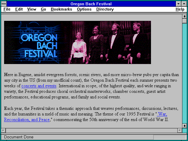 Screenshot of Oregon Bach Festival