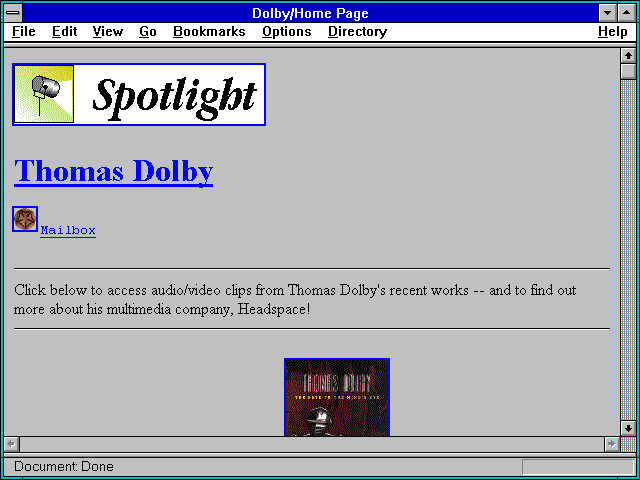 Screenshot of Dolby/Home Page