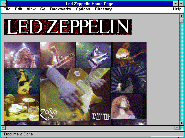 Screenshot of Led Zeppelin Home Page