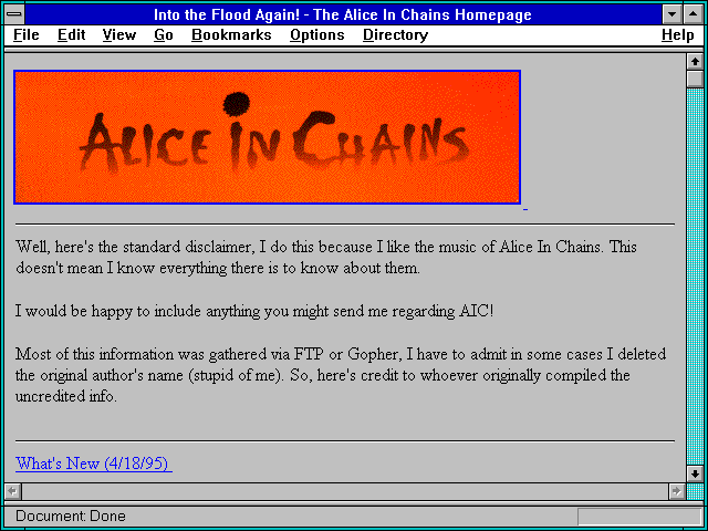 Screenshot of Into the Flood Again! - The Alice In Chains Homepage