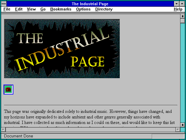Screenshot of The Industrial Page