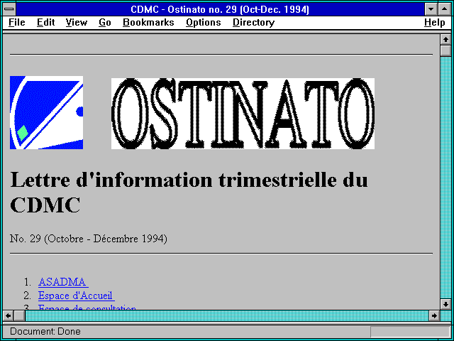 Screenshot of CDMC - Ostinato no. 29 (Oct-Dec. 1994)