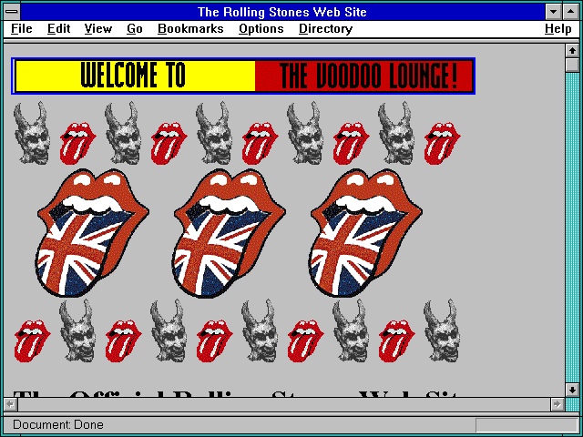 Screenshot of The Rolling Stones Web Site