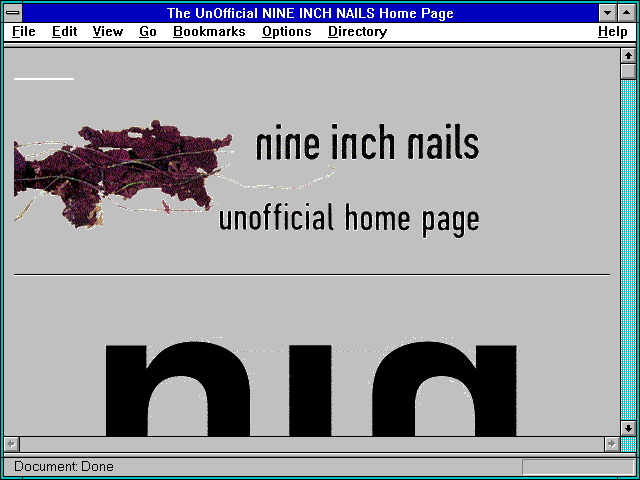 Screenshot of The UnOfficial NINE INCH NAILS Home Page
