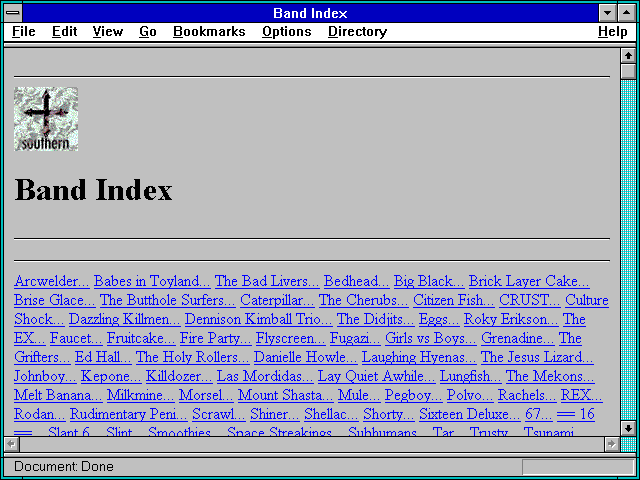 Screenshot of Band Index