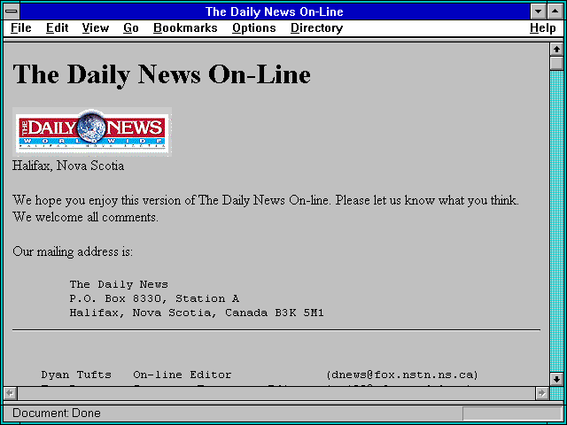 Screenshot of The Daily News On-Line