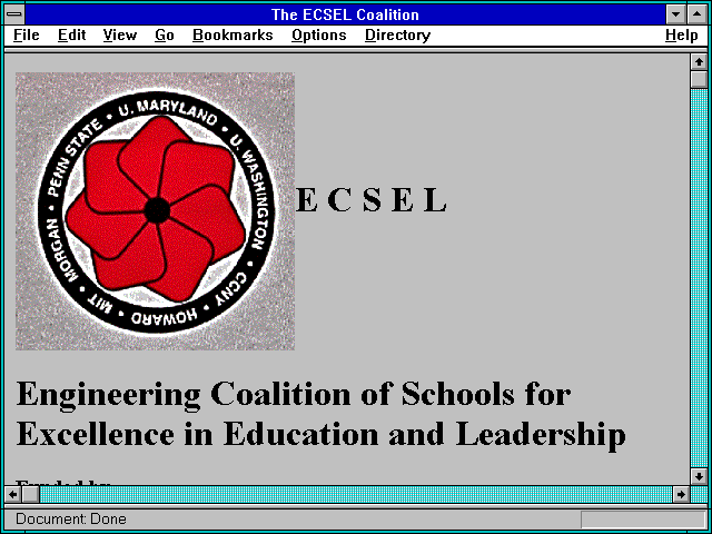 Screenshot of The ECSEL Coalition