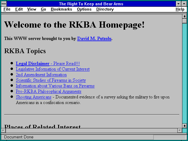 Screenshot of The Right To Keep and Bear Arms