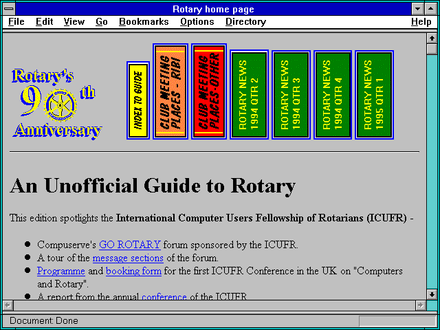 Screenshot of Rotary home page