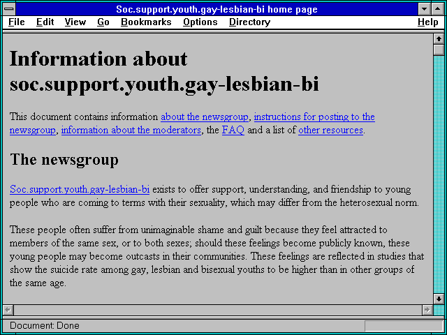 Screenshot of Soc.support.youth.gay-lesbian-bi home page