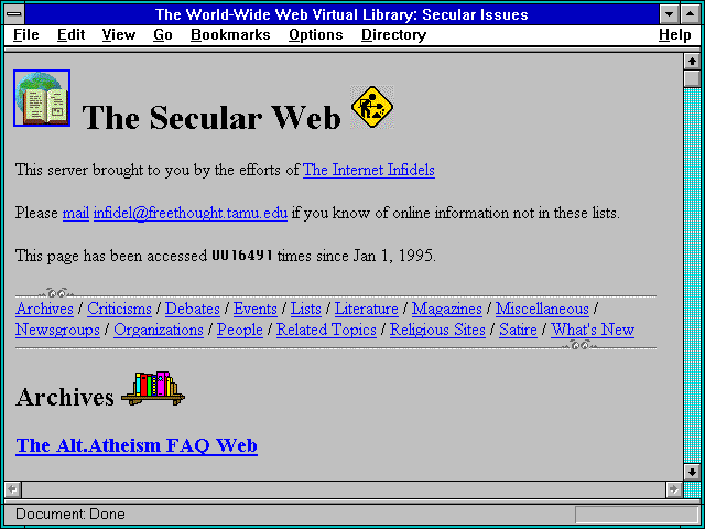 Screenshot of Atheism Web