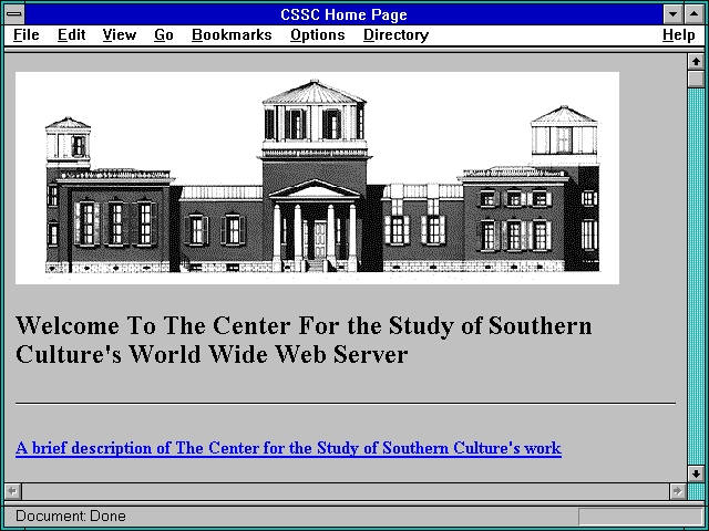 Screenshot of CSSC Home Page
