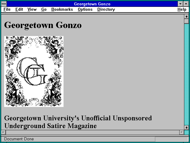 Screenshot of Georgetown Gonzo