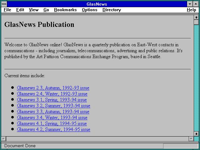 Screenshot of GlasNews