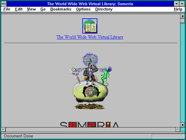 Screenshot of The World Wide Web Virtual Library: Sumeria