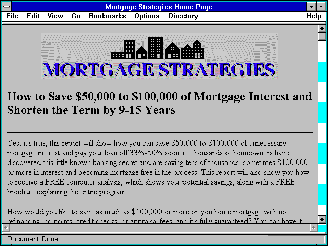 Screenshot of Mortgage Strategies Home Page