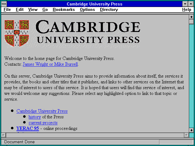 Screenshot of Cambridge University Press