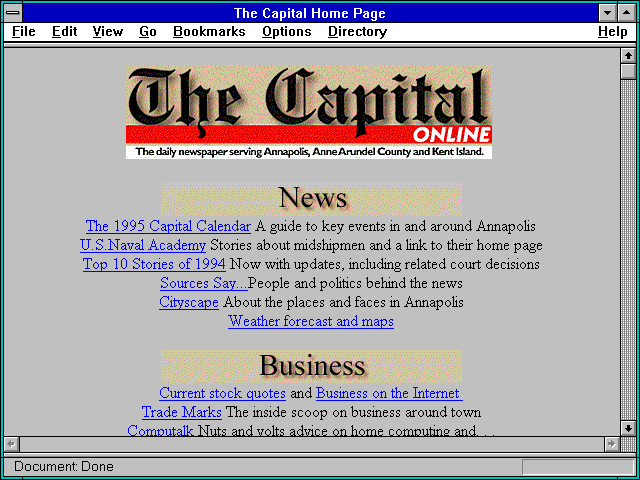 Screenshot of Capital Gazette (Annapolis, Maryland)