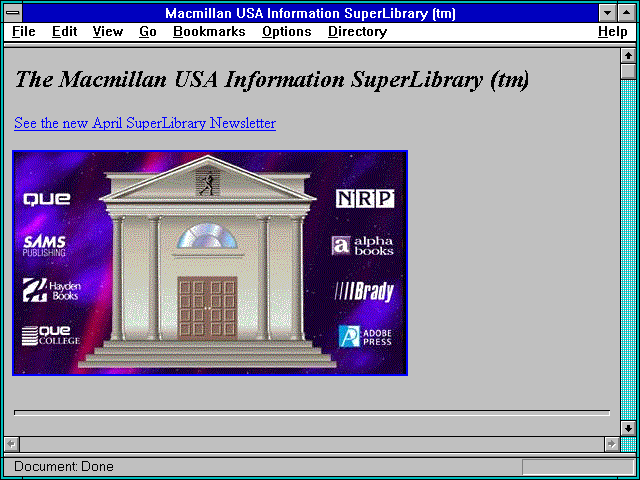 Screenshot of The Macmillan USA Information SuperLibrary (tm)