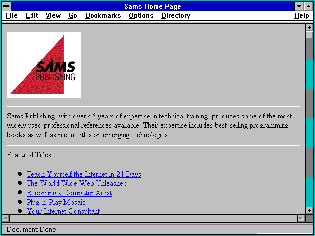Screenshot of Sams Publishing