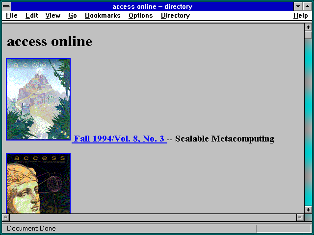 Screenshot of NCSA's Access Online Magazine