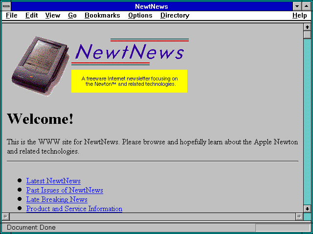 Screenshot of NewtNews
