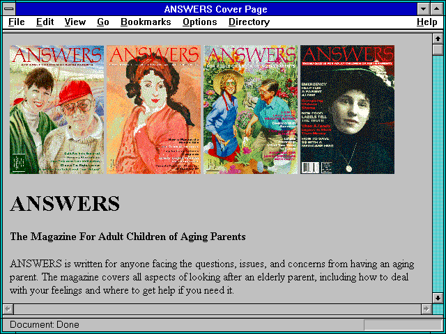 Screenshot of ANSWERS Cover Page