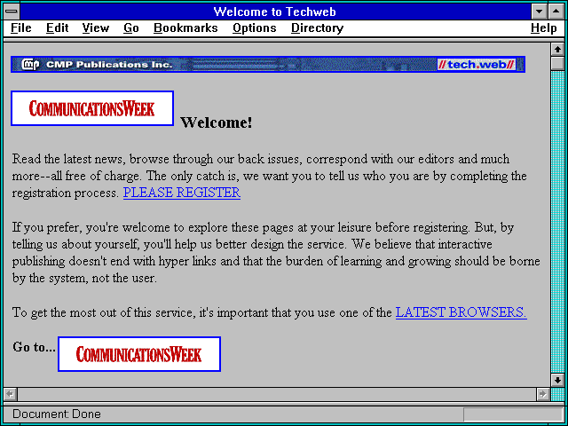 Screenshot of Information Week