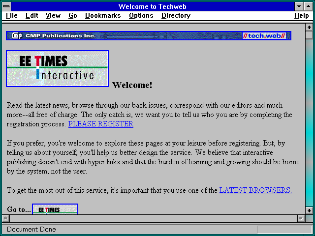 Screenshot of Welcome to Techweb