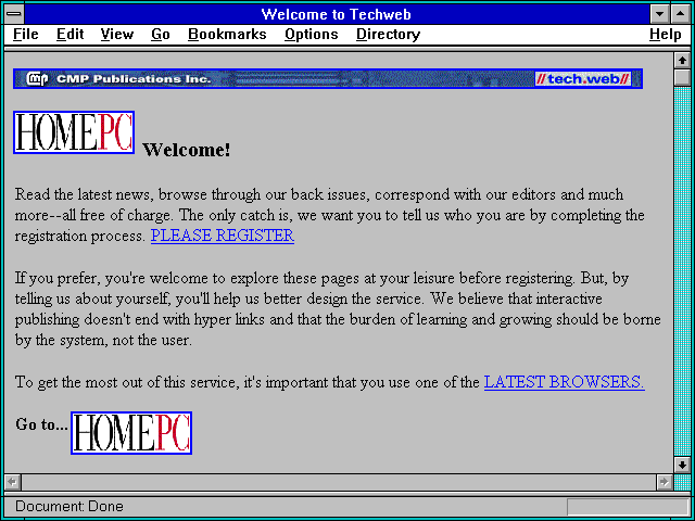 Screenshot of Welcome to Techweb