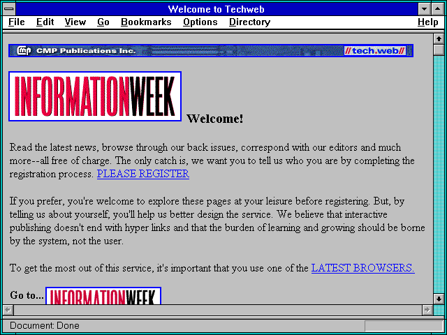 Screenshot of Welcome to Techweb