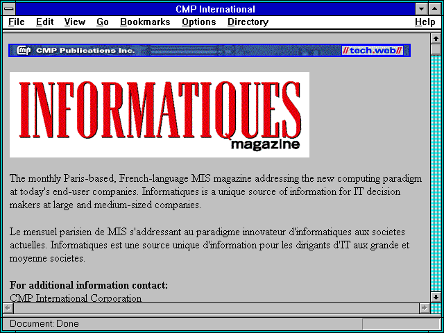 Screenshot of CMP International