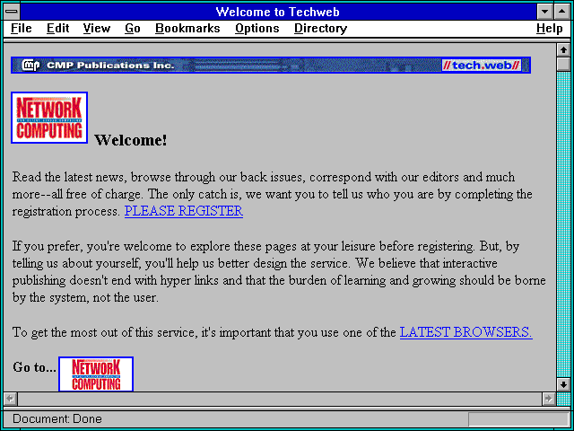 Screenshot of Welcome to Techweb