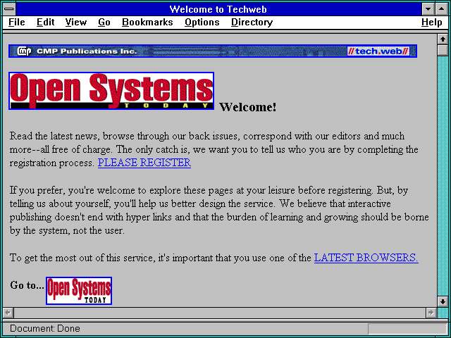 Screenshot of Welcome to Techweb