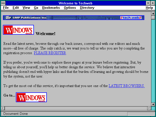 Screenshot of Welcome to Techweb