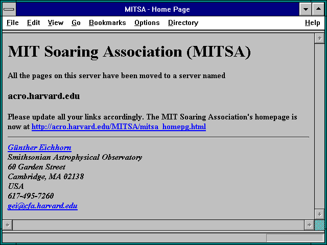Screenshot of General Aviation Information Page