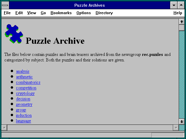 Screenshot of Puzzle Archives