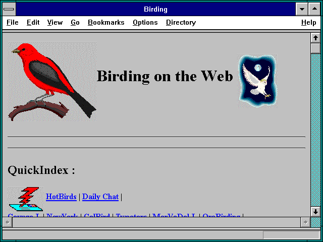Screenshot of Birding
