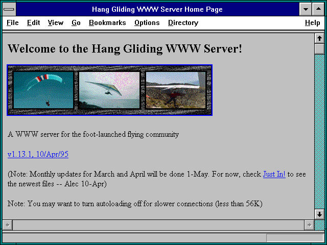 Screenshot of Hang Gliding Comics by Russ Brow