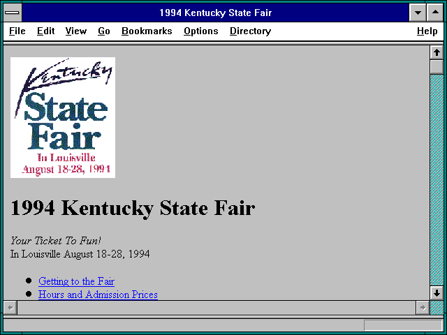 Screenshot of 1994 Kentucky State Fair
