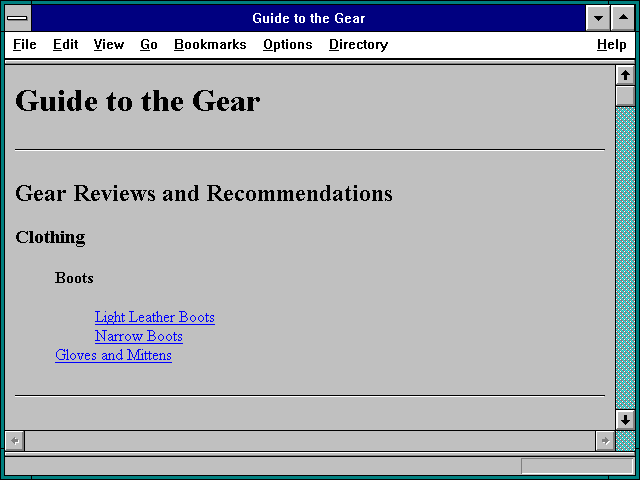 Screenshot of Guide to the Gear